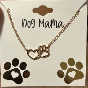 Francesca's Collections Gold Heart and Paw Necklace